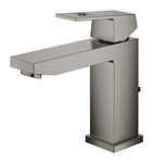 Bateria umywalkowa Grohe EuroCube jednouchwytowa, rozmiar M, brushed hard graphite, ogranicznik przepływu 5,7 l/min., głowica Ceramiczna 28 mm, zestaw odpływowy z drążkiem