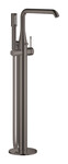 Bateria wannowa Grohe Essence wolnostojąca, jednouchwytowa, hard graphite, montaż podłogowy, głowica Ceramiczna 35 mm, ogranicznik temperatury, z zestawem punktowym, wylewka 277 mm