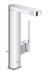 GROHE Plus Одноважільний змішувач для раковини, розмір L, хром, обмежувач потоку 5,7 л/хв, керамічна головка 28 мм, зливний комплект зі штангою