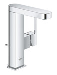 GROHE Plus Одноважільний змішувач для раковини, розмір M, хром, обмежувач потоку 5,7 л/хв, керамічна головка 28 мм, зливний комплект зі штангою