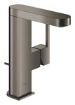 GROHE Plus Одноважільний змішувач для раковини, розмір M, матовий твердий графіт, обмежувач витрати 5,7 л/хв., керамічна головка 28 мм, зливний комплект зі стрижнем