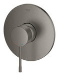 Bateria Essence jednouchwytowa do obsługi jednego wyjścia wody, brushed hard graphite, montaż ścienny podtynkowy, głowica Ceramiczna 46 mm, metalowa rozeta, metalowa dźwignia