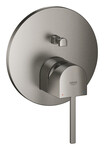 GROHE Plus Одноважільний змішувач для керування двома випускними отворами, матовий твердий графіт, настінний монтаж уприхований, керамічна головка 46 мм, металева розетка, металевий важіль