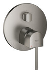 GROHE Plus Одноважільний змішувач на три виходи води, шліфований твердий графіт, настінний монтаж уприхований, керамічна головка 46 мм, металева розетка, металевий важіль