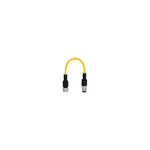 Przewód adapter M12 (8-pin, kodowanie A) na M12 (5-pin, kodowanie A), PUR, 5 × 0,25 mm2, 0,1 m, IP68, żółty