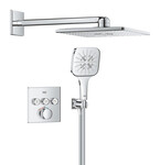 Zestaw prysznicowy z deszczownicą Rainshower SmartActive 310 Cube, podtynkowy, Grohtherm SmartControl