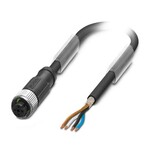 Kabel czujnika/urządzenia wykonawczego, 4-bieg., PCW, szary RAL 7001, ekranowany (Advanced Shielding Technology), wolny koniec przewodu, na Gniazdo proste M12, kodowanie: A, długość kabla: 45 m