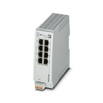Managed Switch 2000 seria, 8 Porty RJ45 10/100/1000 Mb/s, stopień ochrony: IP20, Temperatura otoczenia (praca): -40 °C ... 70 °C, Zakres napięcia zasilania: 12 V DC ... 57 V DC, PROFINET Conformance Class B, Rozszerzony zakres temperatur, Fabrycznie ustawiony tryb PROFINET, diody sygnalizacji stanu PROFINET, Proces rozwoju certyfikowany zgodnie z normą IEC 62443-4-1, Certyfikat produktu wg IEC 62443-4-2