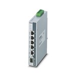 Unmanaged PoE Switch 1000 seria, 1 Port RJ45 10/100/1000 Mb/s, 1 Port SFP 1000 MBit/s, 4 Porty RJ45-PoE 10/100/1000 Mb/s, stopień ochrony: IP30, Temperatura otoczenia (praca): -40 °C ... 75 °C, Zakres napięcia zasilania: 18 V DC ... 57 V DC, Rozszerzony zakres temperatur