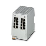 Managed Switch 2000 seria, 16 Porty RJ45 10/100/1000 Mb/s, stopień ochrony: IP20, Temperatura otoczenia (praca): -40 °C ... 70 °C, Zakres napięcia zasilania: 12 V DC ... 57 V DC, PROFINET Conformance Class B, Rozszerzony zakres temperatur, Fabrycznie ustawiony tryb PROFINET, diody sygnalizacji stanu PROFINET, Proces rozwoju certyfikowany zgodnie z normą IEC 62443-4-1, Certyfikat produktu wg IEC 62443-4-2