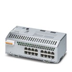 Managed Switch 2000 seria, 16 Porty RJ45 10/100 MBit/s, stopień ochrony: IP20, Temperatura otoczenia (praca): -40 °C ... 70 °C, Zakres napięcia zasilania: 19 V DC ... 32 V DC, PROFINET Conformance Class B, Rozszerzony zakres temperatur, Proces rozwoju certyfikowany zgodnie z normą IEC 62443-4-1, Certyfikat produktu wg IEC 62443-4-2