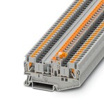 Złącze z odłącznikiem nożowym, napięcie znamionowe: 400 V, prąd znamionowy: 16 A, rodzaj przyłącza: zaciski Push-in, Przekrój znamionowy: 2,5 mmsup2/sup, przekrój: 0,14 mmsup2/sup - 4 mmsup2/sup, montaż: NS 35/7,5, NS 35/15, kolor: szary