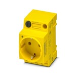 Gniazdo, ze wskaźnikiem świetlnym, bezpiecznik 5 x 20 mm, 6,3 A, Przód wtyku typu CF, rodzaj przyłącza: Przyłącze śrubowe, kolor: żółty, napięcie znamionowe: 250 V AC (50 Hz), prąd znamionowy: 6 A, do montażu na szynie nośnej w złączu serwisowym lub montażu bezpośredniego, normy/przepisy: VDE 0620-1, IEC 60884-1, Identyfikator krajowy: Niemcy