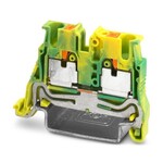 Miniaturowe złącze przewodu ochronnego, Modułowe, ilość przyłączy: 2, liczba biegunów: 1, rodzaj przyłącza: zaciski Push-in, Przekrój znamionowy: 2,5 mmsup2/sup, przekrój: 0,14 mmsup2/sup - 4 mmsup2/sup, rodzaj montażu: NS 35/7,5, NS 35/15, kolor: zielono/żółty
