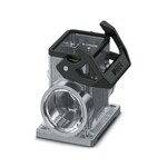 Obudowa gniazda z bocznym wyprowadzeniem kabla B6, z pałąkiem wzdłużnym, materiał: odlew aluminiowy ciśnieniowy, odporny na wodę morską, odejście kabla: 2, boczne, 2x M25, wysokość: 74,8 mm, dławnica kablowa: bez, Standard
