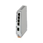 Wąski switch Ethernetowy, szeroki zakres temperatury, cztery porty RJ45 z szybkością 10/100 Mb/s we wszystkich portach, port SFP o szybkości 100 Mb/s, automatyczne rozpoznawanie szybkości transmisji, funkcja autokrosowania i QoS