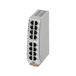Wąski switch Ethernetowy, szesnaście portów RJ45 z szybkością 10/100/1000 Mb/s we wszystkich portach, automatyczne rozpoznawanie szybkości transmisji, funkcja autokrosowania i QoS