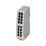 Wąski switch Ethernetowy, 16 portów RJ45 z szybkością 10/100 Mb/s we wszystkich portach, automatyczne rozpoznawanie szybkości transmisji, funkcja autokrosowania i QoS