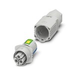 Złącze, rodzaj przyłącza: Zacisk typu push-lock, liczba biegunów: 2+PE, Gniazdo, 0,5 mmsup2/sup ... 2,5 mmsup2/sup, 500 V, 20 A, PA, jasnoszary, kodowanie: P, zewnętrzna średnica przewodu: 6 mm ... 9 mm i 8 mm ... 13 mm