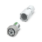Złącze, rodzaj przyłącza: Zacisk typu push-lock, liczba biegunów: 4+PE, Gniazdo, 0,5 mmsup2/sup ... 2,5 mmsup2/sup, 600 V, 17,5 A, PA, jasnoszary, kodowanie: P, zewnętrzna średnica przewodu: 7 mm ... 11 mm i 11 mm ... 16 mm