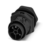 Przepust kablowy, do złącza, rodzaj przyłącza: zaciski Push-in, liczba biegunów: 4+PE, M25, Pin, 0,5 mmsup2/sup ... 2,5 mmsup2/sup, 600 V, 17,5 A, PA, czarny, kodowanie: P
