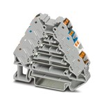 Panel krosowniczy, napięcie znamionowe: 250 V, prąd znamionowy: 10 A, rodzaj przyłącza: zaciski Push-in, 1., 2., 3. i 4. poziom, Przekrój znamionowy: 1,5 mmsup2/sup, przekrój: 0,14 mmsup2/sup - 2,5 mmsup2/sup, montaż: NS 35/7,5, NS 35/15, kolor: szary, kolor elementów przyłączeniowych: wielokolorowy