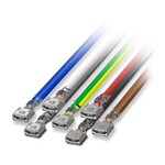 CHARX connect modular, Typ 2, Zestaw kabli do gniazda stacji ładowania, 32 A , 480 V AC, Gen 2, Akcesoria, Pojedyncze żyły, długość: 0,3 m, Montaż wtykowy, z jednej strony z konektorem płaskim żeńskim, wyłącznie do podłączania do gniazd do montażu na stacji ładowania generacji 2 firmy Phoenix Contact, IEC 62196-2