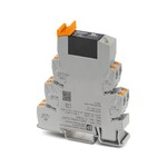 PLC-INTERFACE do funkcji wyjściowych, składa się z gniazda przekaźnikowego PLC-BPT.../ACT z zaciskami Push-in i wtykowego miniaturowego przekaźnika półprzewodnikowego, do montażu na szynie DIN NS 35/7,5, 1 zestyk zwierny, wejście: 24 V DC, wyjście: 24-253 V AC/2 A