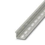Szyna DIN z otworami, Wariant opakowania po 10 sztuk (20 m), analogiczna jak wg EN 60715, materiał: Stal, niepowlekany, Profil standardowy, kolor: białe aluminium