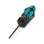 Wkrętak dynamometryczny, wstępnie nastawiany moment obrotowy 0,8 Nm, z sześciokątem 4 mm do mocowania bitów SAC, uchwyt dwukomponentowy, zabezpieczenie przed przetoczeniem