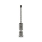 Końcówka wkrętakowa, szczelinowy, nasadka E6,3-1/4, wielkość: 0,5 x 3,0 x 50 mm, hartowana, odpowiedni do uchwytów wykonanych zgodnie z normą DIN 3126-F 6,3 / ISO 1173