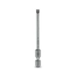 Końcówka wkrętakowa, szczelinowy, nasadka E6,3-1/4, wielkość: 0,8 x 4,0 x 70 mm, hartowana, odpowiedni do uchwytów wykonanych zgodnie z normą DIN 3126-F 6,3 / ISO 1173