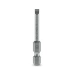 Końcówka wkrętakowa, szczelinowy, nasadka E6,3-1/4, wielkość: 0,8 x 4,0 x 50 mm, hartowana, odpowiedni do uchwytów wykonanych zgodnie z normą DIN 3126-F 6,3 / ISO 1173
