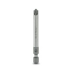 Końcówka wkrętakowa, plus-minus PZ/szczelinowy, nasadka E6,3-1/4, wielkość: PZ 2 x 70 mm, hartowana, odpowiedni do uchwytów wykonanych zgodnie z normą DIN 3126-F 6,3 / ISO 1173