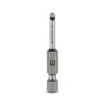 Końcówka wkrętakowa, szczelinowy, stopniowany, nasadka E6,3-1/4, do śrub z gniazdami pomiarowymi, wielkość: 0,6 x 3,5 x 50 mm, hartowana, odpowiedni do uchwytów wykonanych zgodnie z normą DIN 3126-F 6,3 / ISO 1173