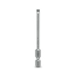 Końcówka wkrętakowa, szczelinowa, nasadka E6,3-1/4, wielkość: 1 mm x 4 mm x 70 mm, hartowana, odpowiednia do uchwytów wykonanych zgodnie z normą DIN 3126-F 6,3 / ISO 1173