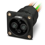 CHARX connect universal, DC GB/T, Gniazdo pojazdu, do 250 A w Boost mode, 250 A trwale, 1000 V DC, Pojedyncze przewody podłączone z jednej strony, długość: 2 m, Montaż od zewnątrz lub od wewnątrz urządzenia, M6, obudowa: czarny, do ładowania prądem stałym (DC), GB/T 20234.3-2015, W zestawie znajduje się osłonka do styków DC.