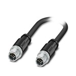 Kabel hybrydowy, Ethernet hybrydowy CAT5 (100 Mbit/s), 8-bieg., PUR bez halogenów, czarny RAL 9005, ekranowany (Advanced Shielding Technology), Wtyki proste M12, kodowanie: Y / IP65/IP67, na Wtyki proste M12, kodowanie: Y / IP65/IP67, długość kabla: 10 m, Power with Ethernet (PWE)