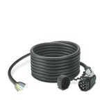 CHARX connect comfort, Typ 2, Kabel ładowania AC, 32 A trwale, 480 V AC, z wtykiem ładowania pojazdu i wolnym końcem, kabel: 8 m, czarny, prosty, bez osłonki, obudowa: czarny, szary, Logo GARO, Specjalna długość usunięcia płaszcza, IEC 62196-2, do ładowania prądem przemiennym (AC) pojazdów elektrycznych (EV) z gniazdem ładowania pojazdu typu 2