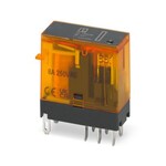 Wtykowy przekaźnik miniaturowy, Przyłącze FASTON, 2 zestyki przełączne, wskaźnikiem stanu: LED (żółta), Napięcie wejściowe: 24 V DC