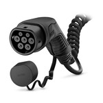 Kabel ładowania AC, 32 A trwale, 480 V AC, z wtykiem ładowania pojazdu i wolnym końcem, kabel: 5 m, czarny, spiralna, z osłonką, Logo PHOENIX CONTACT, IEC 62196-2, do ładowania prądem przemiennym (AC) pojazdów elektrycznych (EV) z gniazdem ładowania pojazdu typu 2