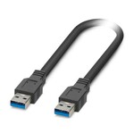 Kabel USB, rodzaj: USB-A, stopień ochrony: IP20, długość kabla: 0,3 m, liczba biegunów: 9, 5 Gb/s, wyprowadzenie kabla: proste, USB 3.2 Gen. 1