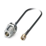 Kabel koncentryczny 50 ?, długość: 0,5 m, N(f) BH - SMA(m), średnica zewnętrzna: 2,8 mm, częstotliwość transmisji: ? 7,25 GHz, typowa tłumienność: 800 MHz 0,4 dB, 2,4 GHz 0,7 dB, 5,8 GHz 1,1 dB, 7,25 GHz 1,5 dB