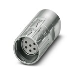 Złącze kablowe M23 PRO, 6-biegunowe, gniazdo, proste, ekranowane, blokada ONECLICK, kodowanie N, przyłącze lutowane, średnica kabla 4-8,5 mm
