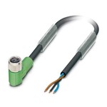 Kabel czujnika/urządzenia wykonawczego, 3-bieg., PCW, czarny RAL 9005, wolny koniec przewodu, na Gniazdo kątowy M8, kodowanie: A, długość kabla: 1,5 m