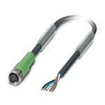 Kabel czujnika/urządzenia wykonawczego, 5-bieg., PUR bez halogenów, czarno-szary (RAL 7021), wolny koniec przewodu, na Gniazdo proste M8, kodowanie: B, długość kabla: 1,5 m