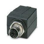 Przepust do szafy, M12, 8-biegunowy, kodowanie X na gniazdo RJ45, wejście gniazdowe 180°, IP65/67