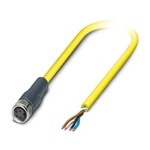 Kabel czujnika/urządzenia wykonawczego, 4-bieg., PCW, żółty, wolny koniec przewodu, na Gniazdo proste M8, kodowanie: A, długość kabla: 5 m