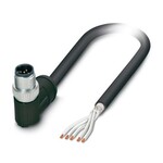Kabel czujnika/urządzenia wykonawczego, 5-bieg., PE-X bez halogenów, czarny, ekranowany, Wtyki kątowy M12 SPEEDCON, kodowanie: A, na wolny koniec przewodu, długość kabla: 2 m, Do zastosowań w kolejnictwie