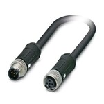Kabel czujnika/urządzenia wykonawczego, 5-bieg., PE-X bez halogenów, czarny, ekranowany, Wtyki proste M12 SPEEDCON, kodowanie: A, na Gniazdo proste M12 SPEEDCON, kodowanie: A, długość kabla: 2 m, Do zastosowań w kolejnictwie